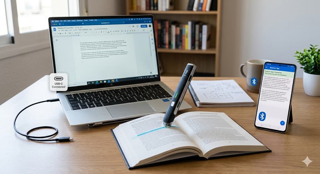 Cómo conectar tu lápiz scanner al PC o móvil vía Bluetooth o USB
